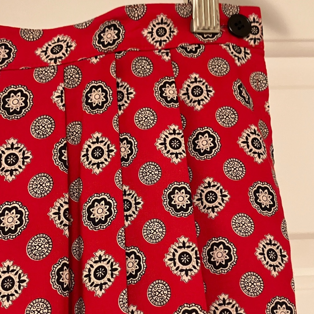 Pendleton Red and Gray Patterned A-Line Skirt - image 3